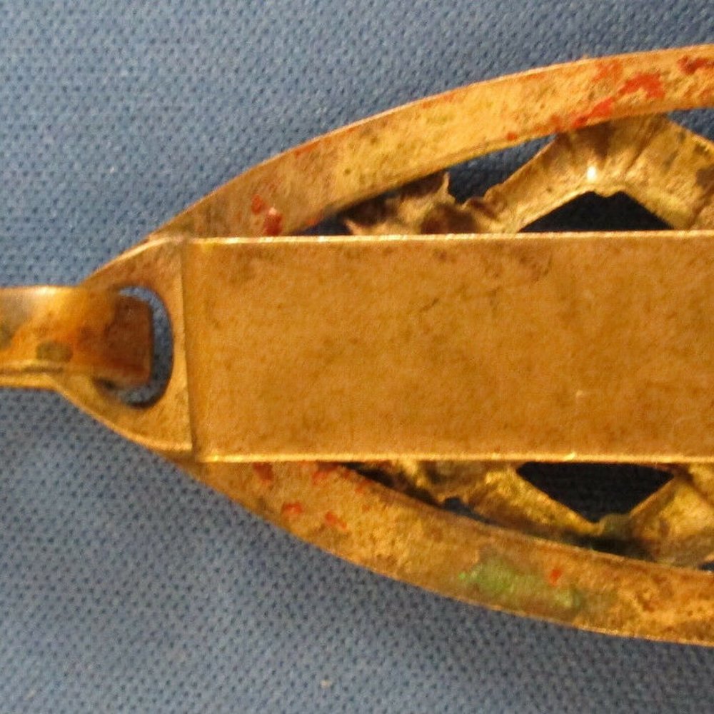 Antique Sterling Plated Crusader Belt Loop Key Fob - image 6